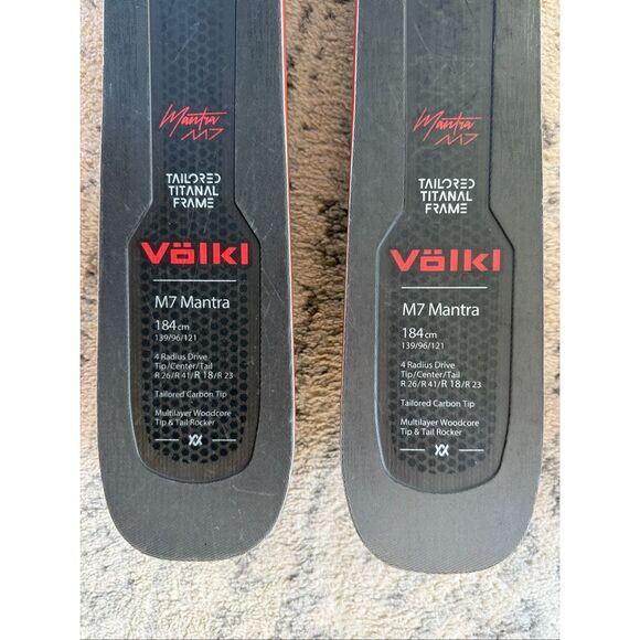 Volkl 2025 M7 Mantra 184cm skis with 2025 Marker Griffon13 ID ski bindings - Picture 2 of 7